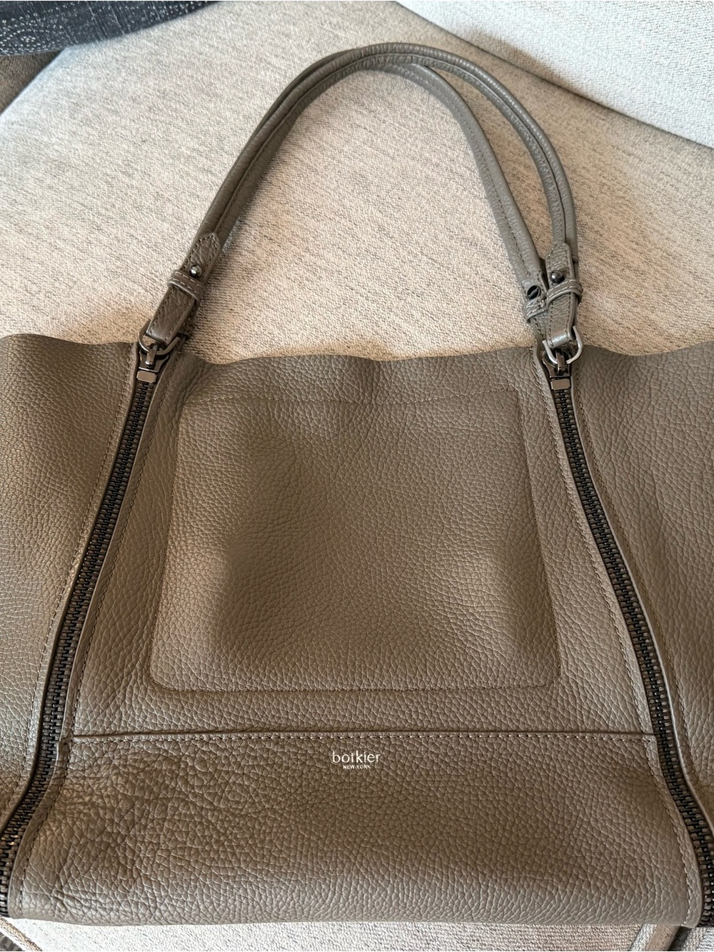 Botkier SoHo Pebbled Leather Tote in taupe/gray